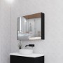 Matte Black Fluted Mirror Cabinet 900 Matte Black Fluted Mirror Cabinet 900